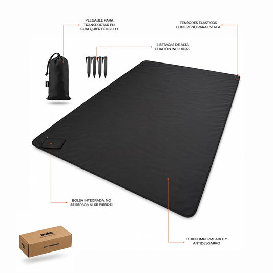 Mat lona impermeable plegable de bolsillo Peaks® (+ estacas)