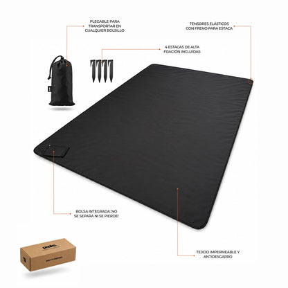 Mat lona impermeable plegable de bolsillo Peaks® (+ estacas)