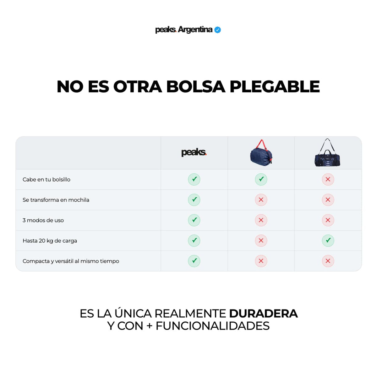 Bolso mochila plegable de bolsillo impermeable 35L Peaks®