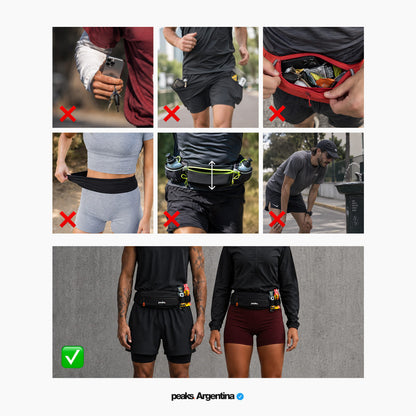 Cinturón deportivo Peaks® ergonómico Anti-Rebote Impermeable P5
